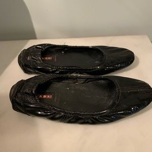 Patent Prada flats